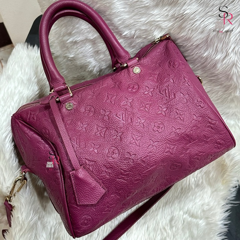 ✅ พร้อมส่ง 🪻 กระเป๋า LV Speedy 25 Bandouliere สีม่วงอมชมพู (มือสอง งานตู้ลุ้น)