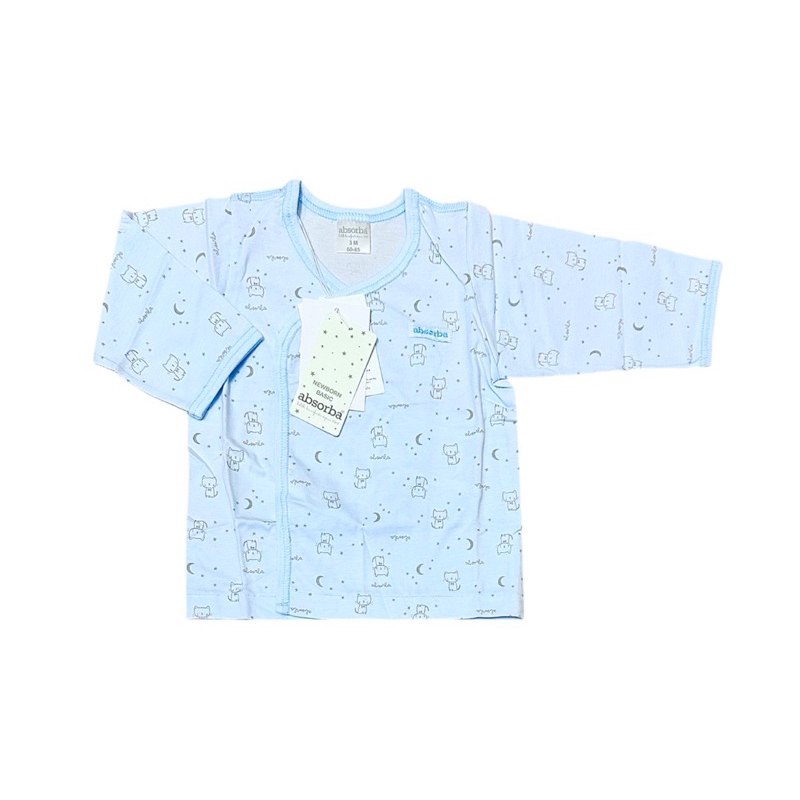 Absorba แอ๊บซอร์บา เสื้อเดี่ยวแขนยาว ผูกหน้า ผ้าคอตตอน Cotton 100% สำหรับเด็กอายุแรกเกิด-12เดือน