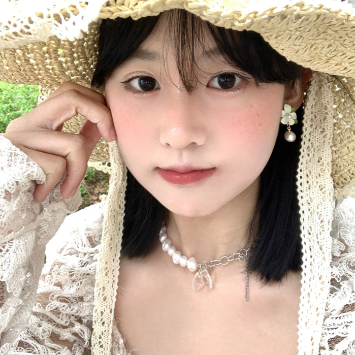 สร้อยคอโซ่ สร้อยคอy2k✨ จี้หัวใจ  คริสตัล💎 pearl necklace ขายส่ง🚚 - รูปที่ 5