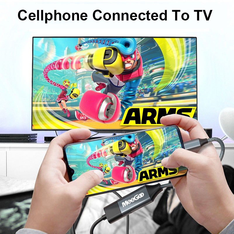 MeeGoo สายเคเบิล Type C to HDMI (male) 4K 60Hz การเชื่อมต่อโทรศัพท์มือถือ แล็ปท็อป ทีวี