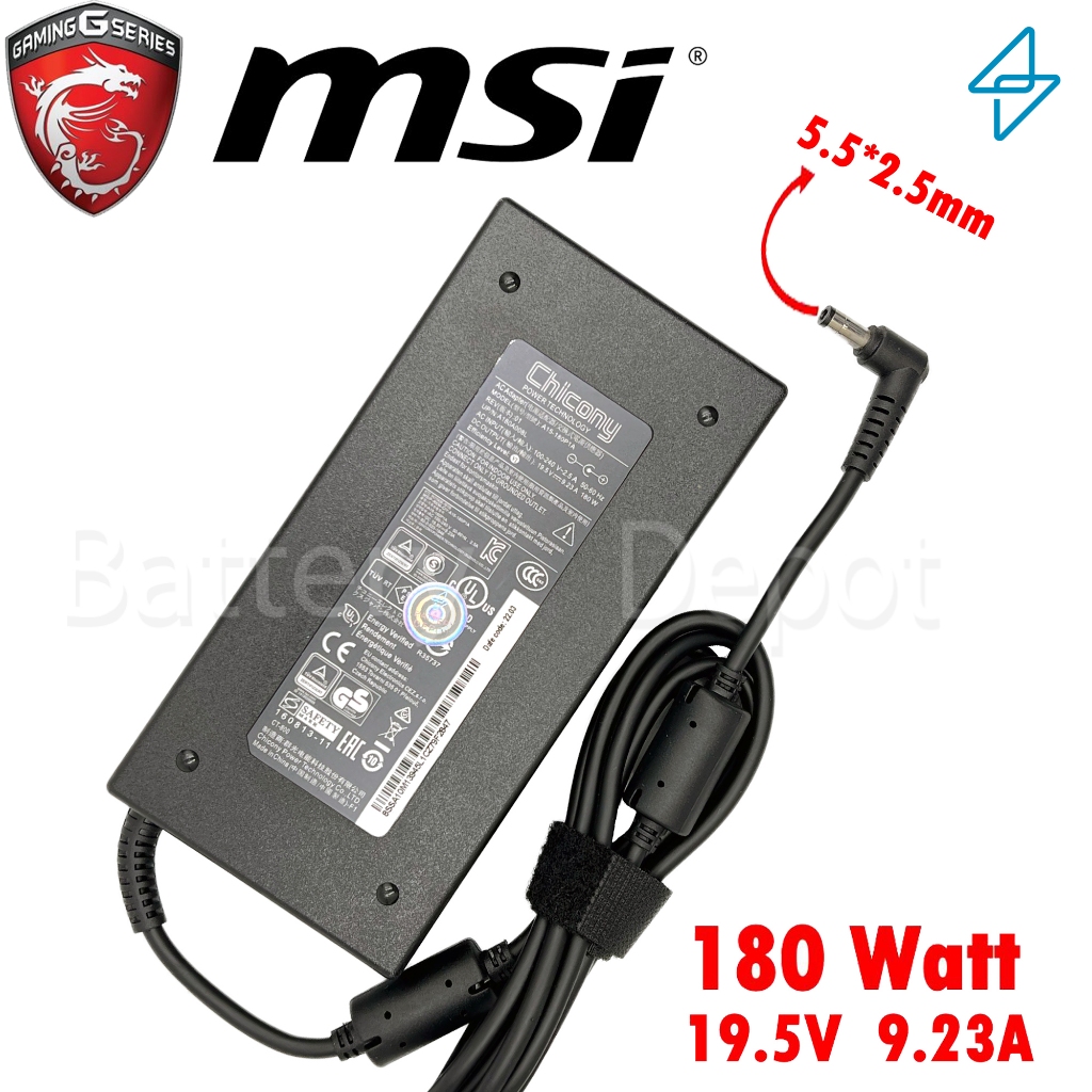 MSI Adapter ของแท้ MSI Creator 17M / Bravo 17 A4DDK / MSI WF75 10TJ / A15-180P1A 180W 5.5 สายชาร์จ MSI