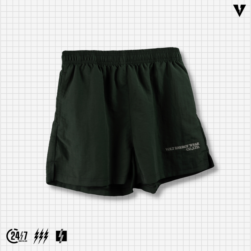 VOLT AXIS 002 ENERGY WEAR DARKGREEN กางเกงวิ่ง ขาสั้น ออกกำลังกาย สีเขียว
