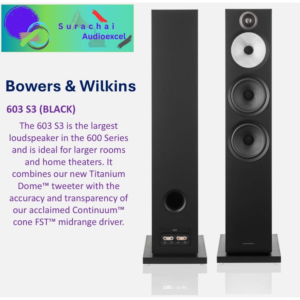 B&W : 603 S3 (BLACK) Floor Standing Speakers