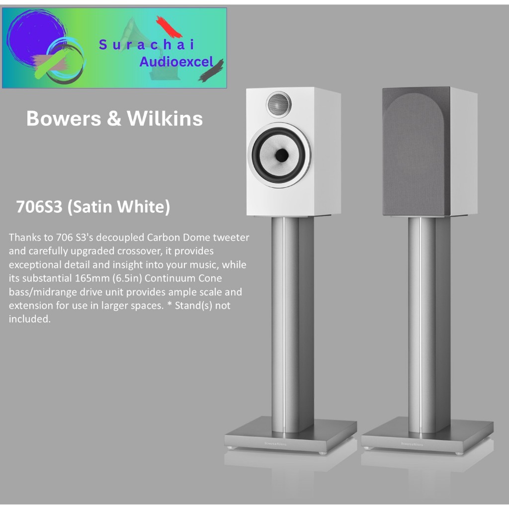 B&W : 706S3 (SATIN WHITE) Bookshelf Speakers