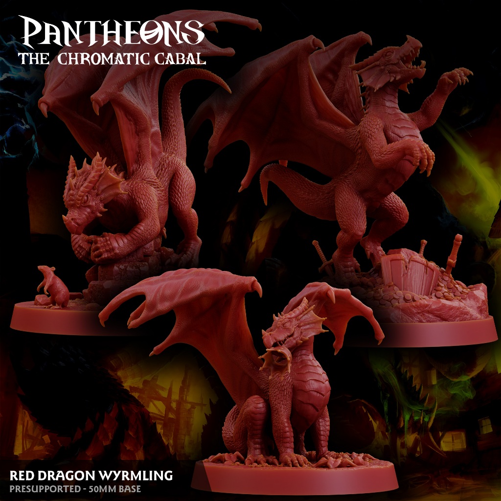 Pantheons - Red Dragon - โมเดลสำหรับ DnD miniature, [Made to order ส่งพัสดุภายใน 1-3 วัน]