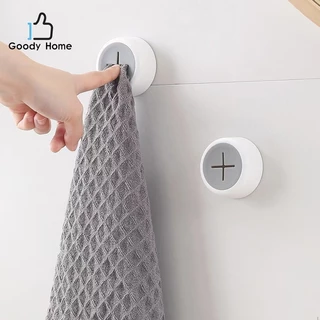 Goody Home ที่แขวนผ้าขนหนู ผ้าเช็ดมือ (แบบหนีบ) พร้องสติ๊กเกอร์ติดผนัง