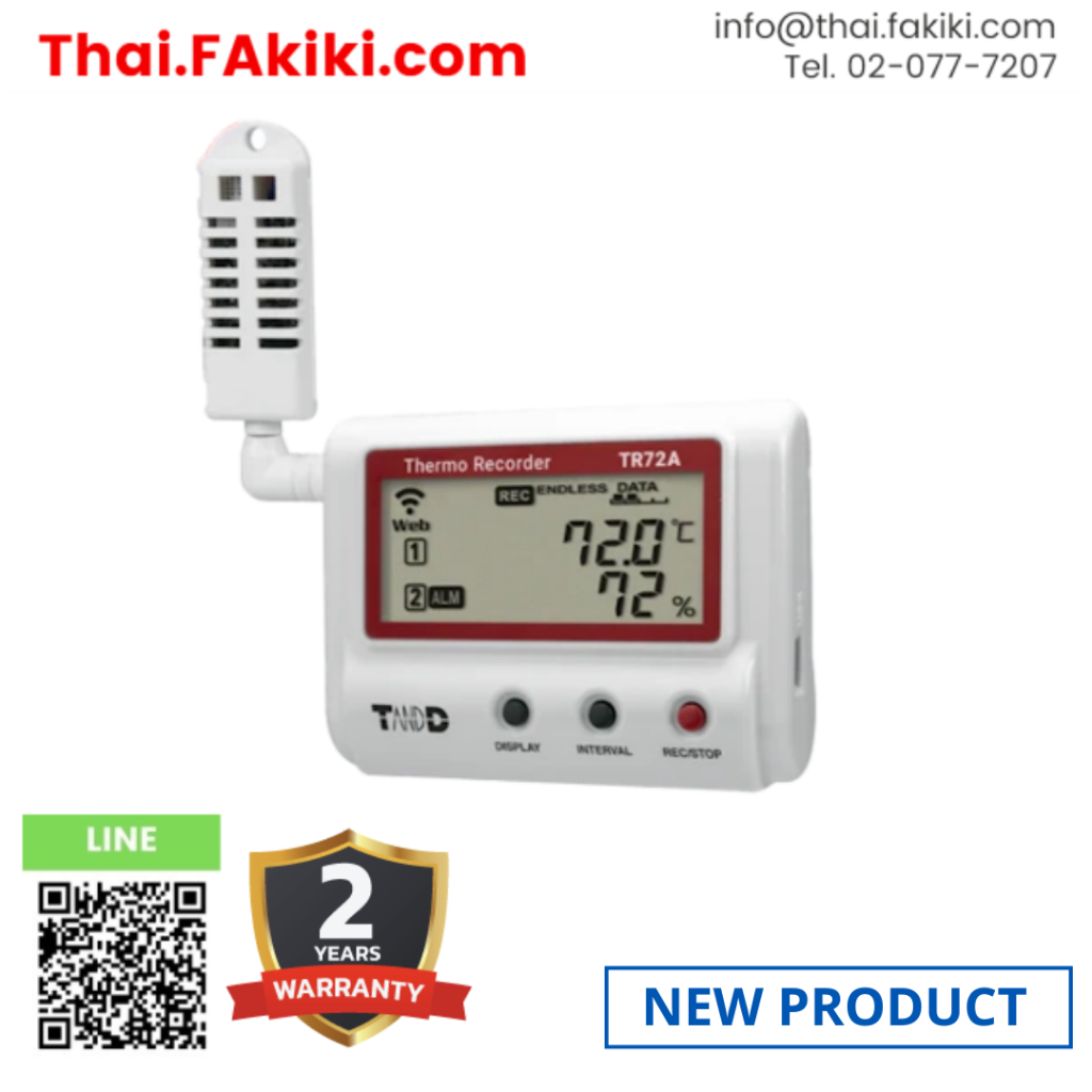 TR-72A2 , TR-72A Temperature datalogger , เครื่องบันทึกอุณหภูมิและความชื้น, T&D