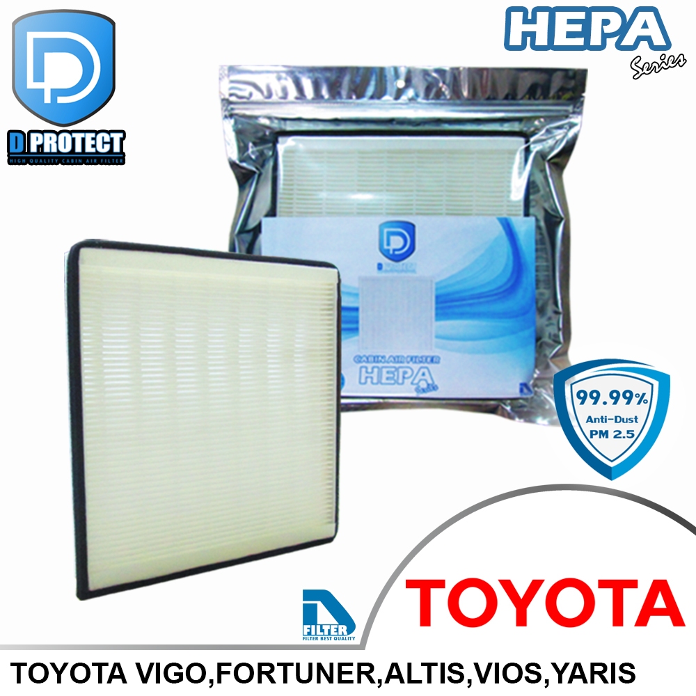 กรองแอร์ HEPA (Hepa Series) สำหรับรถ Toyota By D Filter (ไส้กรองแอร์) RB012H-TY-HEPA