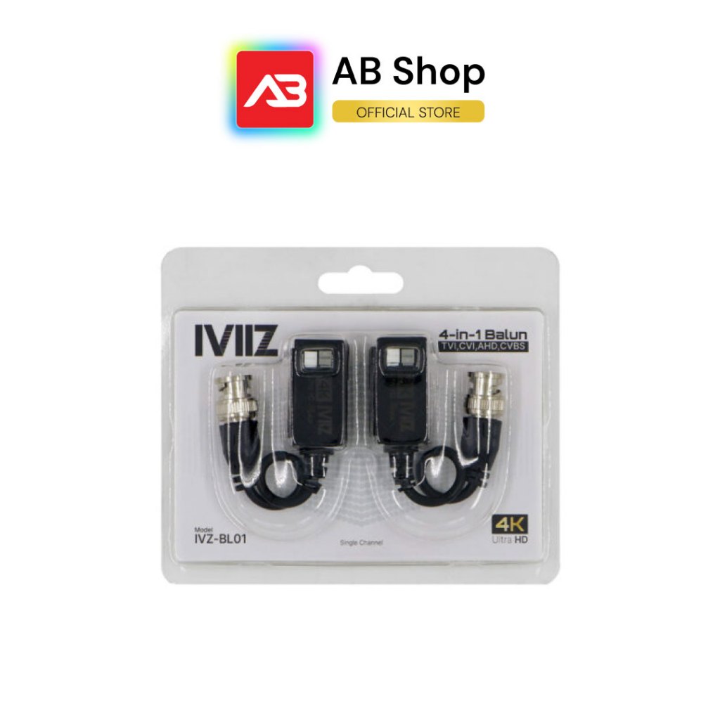 IVIIZ 4K 4 in 1(TVI/CVI/AHD/CVBS) Balun รุ่น IVZ-BL01