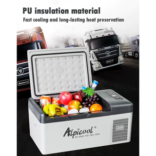 【พร้อมส่ง】 Alpicool freezer ตู้เย็นขนาดเล็ก12V/24V/220V ตู้เย็นพกพา ตู้เย็นในรถ ตู้เย็นมินิ เครื่องทำความเย็น เย็น±20°C