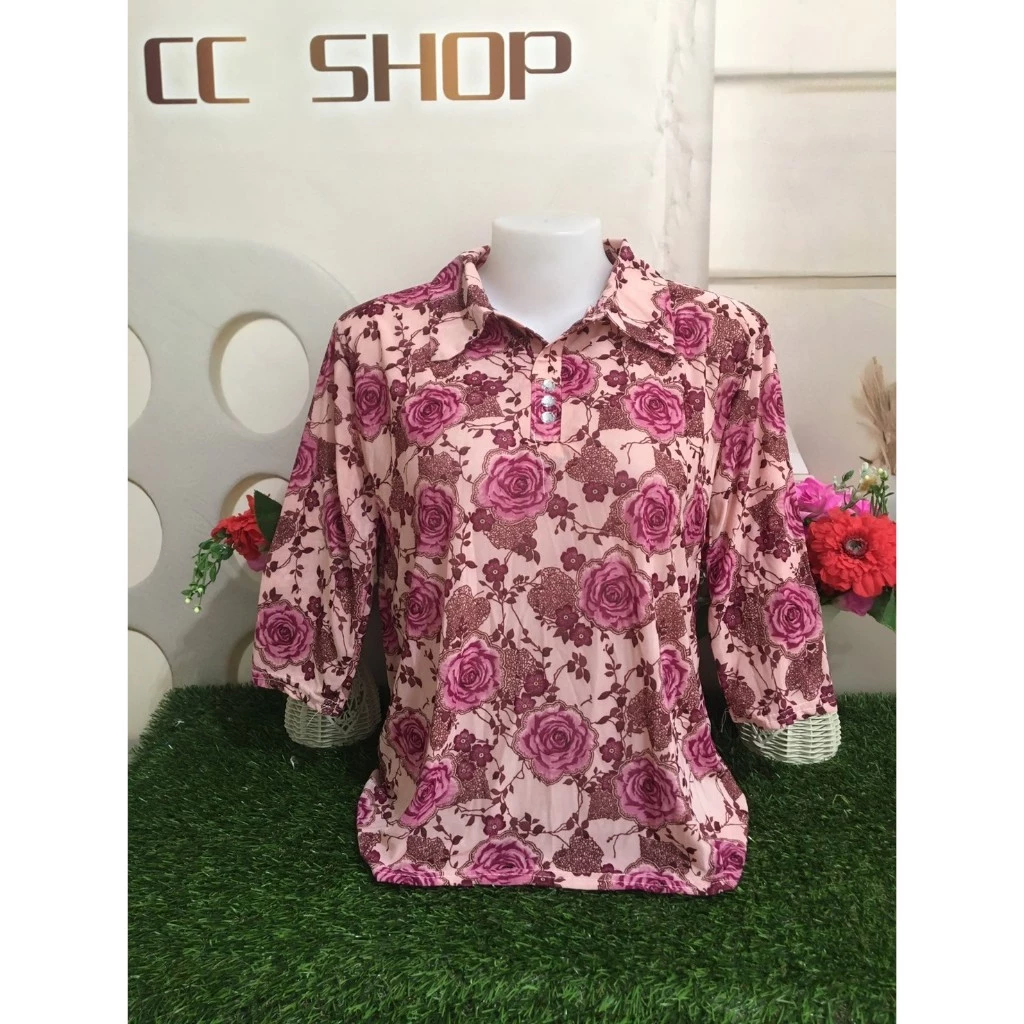 เสื้อยืดผู้หญิง ลายดอก แขนสั้น คอกลม อก32-46นิ้ว รุ่น310-311 thumbnail 3
