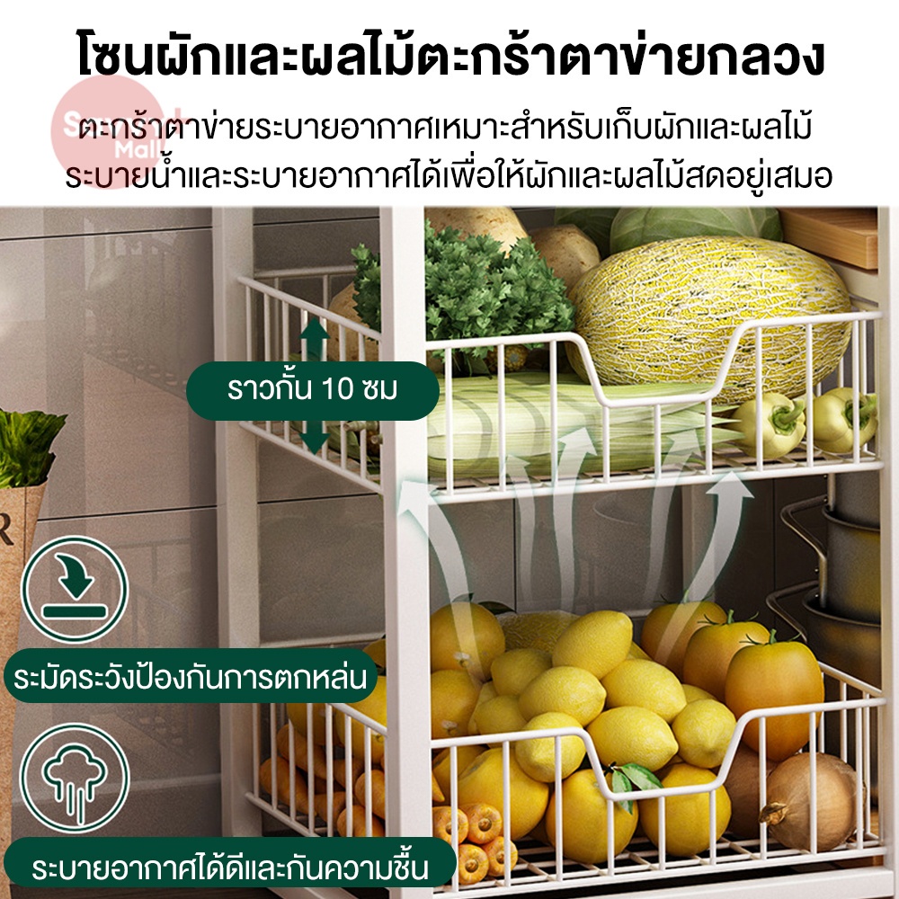 เคาเตอร์ครัว ตู้กับข้าว ตู้ครัว ชั้นวางของในครัว ชั้นวางอเนกประสงค์ ชนิดไม้+โครงเหล็ก ชั้นวางไมโครเวฟ ชั้นวางอเนกประสงค์ - รูปที่ 6