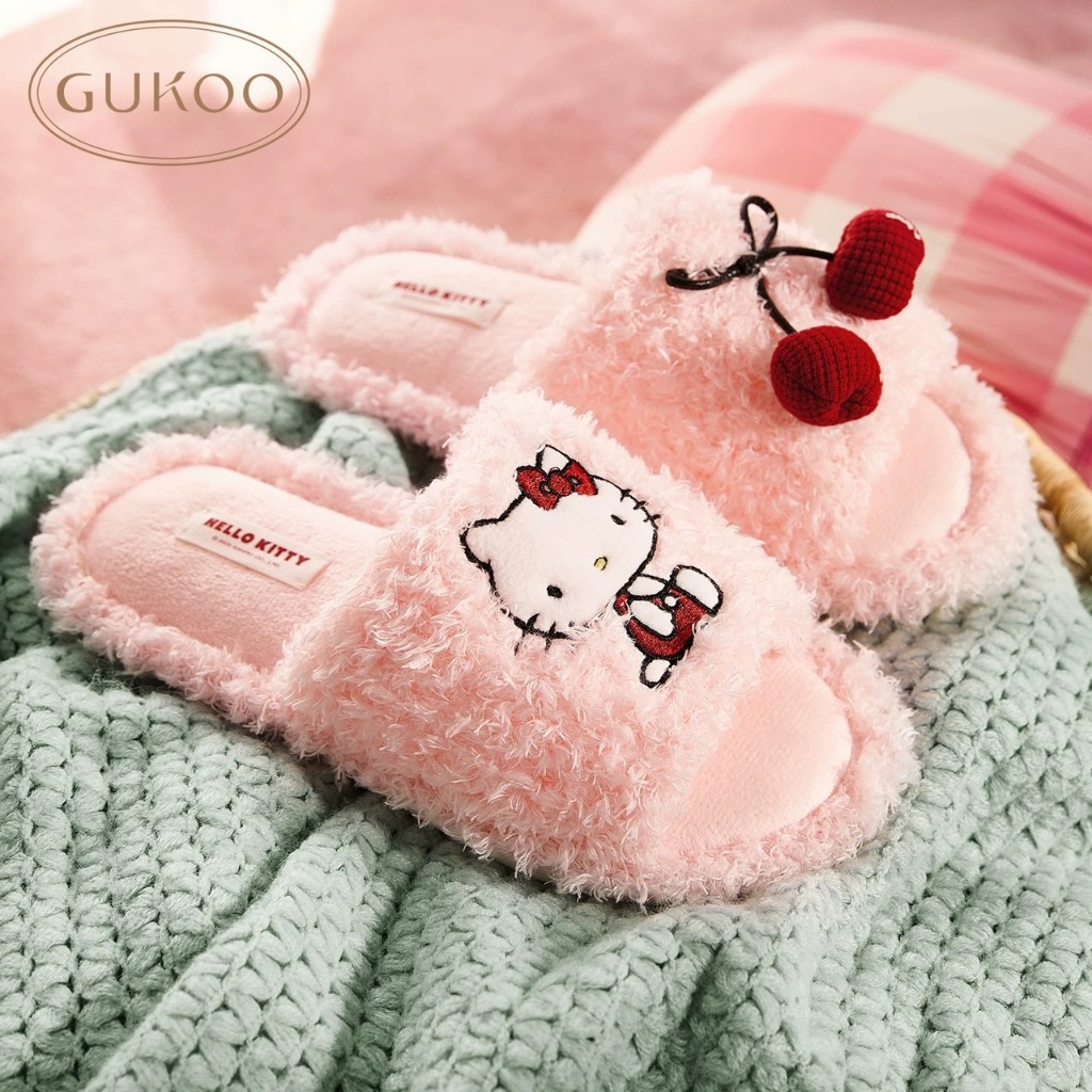 (Preorder) รองเท้า Gukoo x Hello Kitty Slipper (Cherry Kitty)