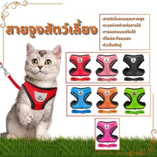 สายจูงแมวรัดอก จูงหมา สําหรับสัตว์เลี้ยง สุนัข แมว กระต่าย ข…
