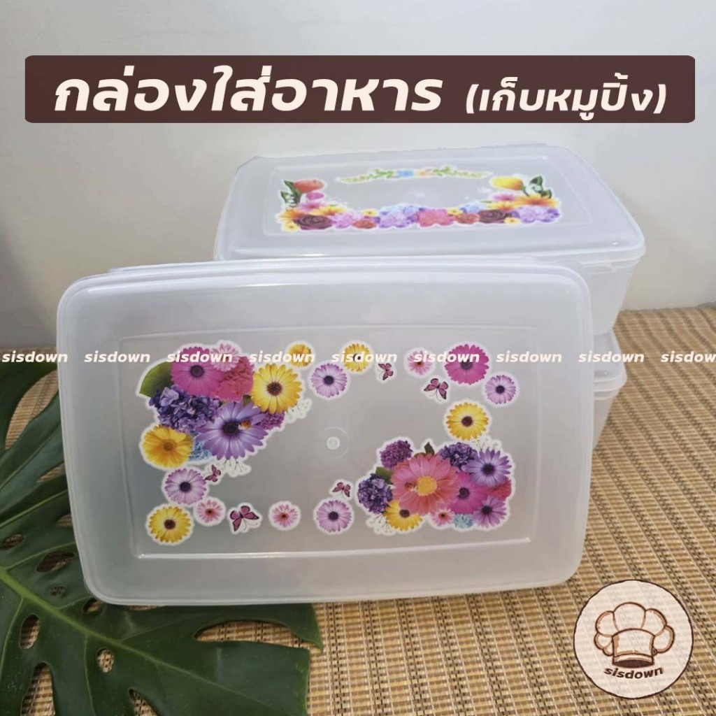 มาใหม่! กล่อง กล่องหมูปิ้งไม้ กล่องใส่อาหาร ใส่ของแช่เย็น เก็บอาหาร (ฝาคละลาย) แช่ผัก T4-72
