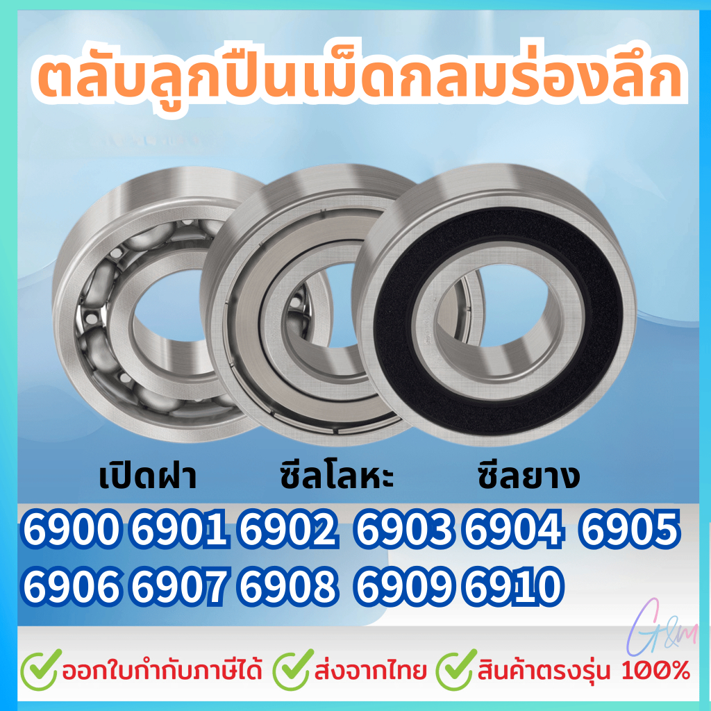ตลับลูกปืนเม็ดกลมร่องลึก 6900 6901 6902 6903 6904 6905 6906 6907 6908 6909 6910 2RS ZZ เปิดฝา