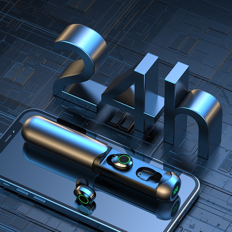 GIC-BQ40 หูฟังบลูทูธไร้สายที่แท้จริง บลูทูธ 5.3 หูฟังเกมมิ่งแบบใส่ในหู คุณภาพเสียง Hi-Fi มีไมโครโฟน