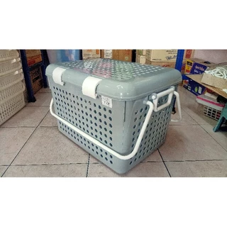 ตะกร้าใส่แมวมีฝาปิดขนาดใหญ่ที่สุดสีพาสเทลsize XXL,ตะกร้าใบใหญ่ 43x55x35ซม.(วัดภายนอกรวมฝาและด้ามจับ)
