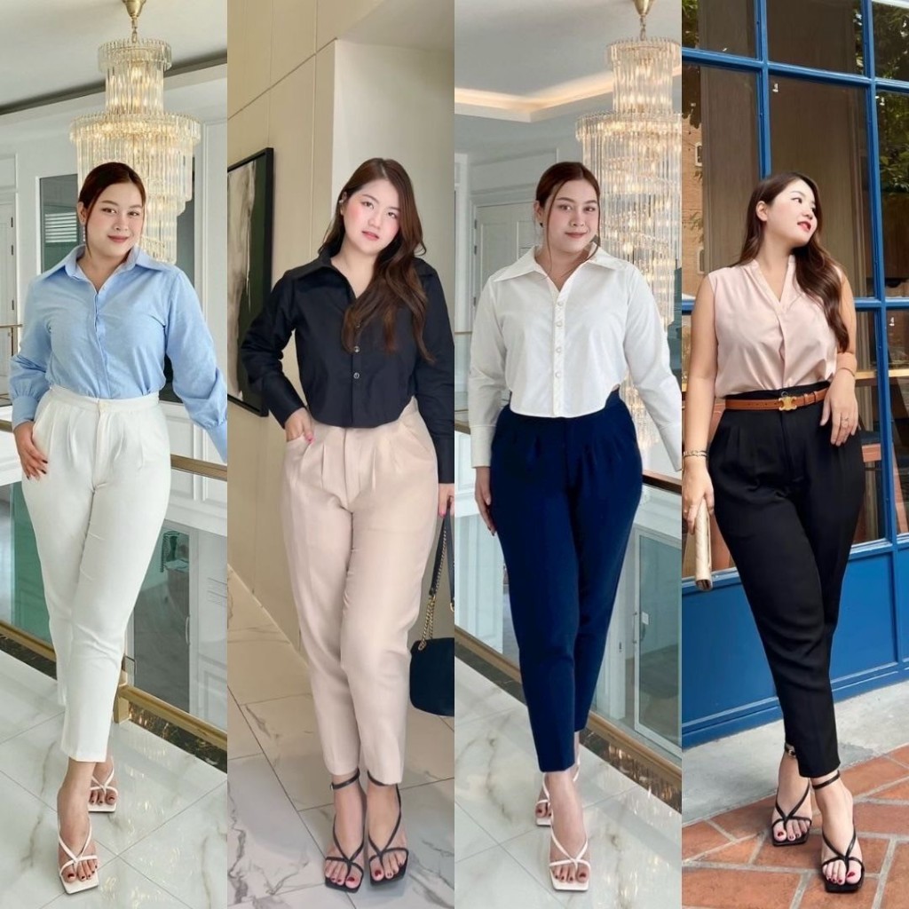 กางเกงขาเดฟพรางหุ่น 5สี สาวอวบใส่แล้วผอม ไซซ์ M-10XL รุ่นDima