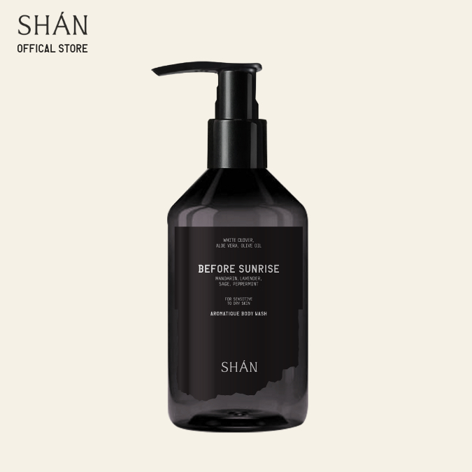 SHAN Before Sunrise Aromatique Body Wash ผลิตภัณฑ์ทำความสะอาดผิวกายสูตรอ่อนโยน สำหรับผิวแห้ง ผิวแพ้ง่าย ให้กลิ่นหอมสดชื่