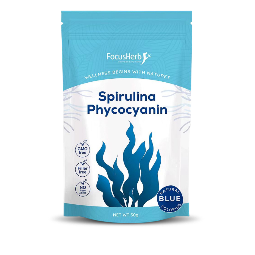 ผงสาหร่ายสไปรูลิน่าสีฟ้า 50g/200g ( Blue Spirulina Powder ) วัตถุดิบ 100%