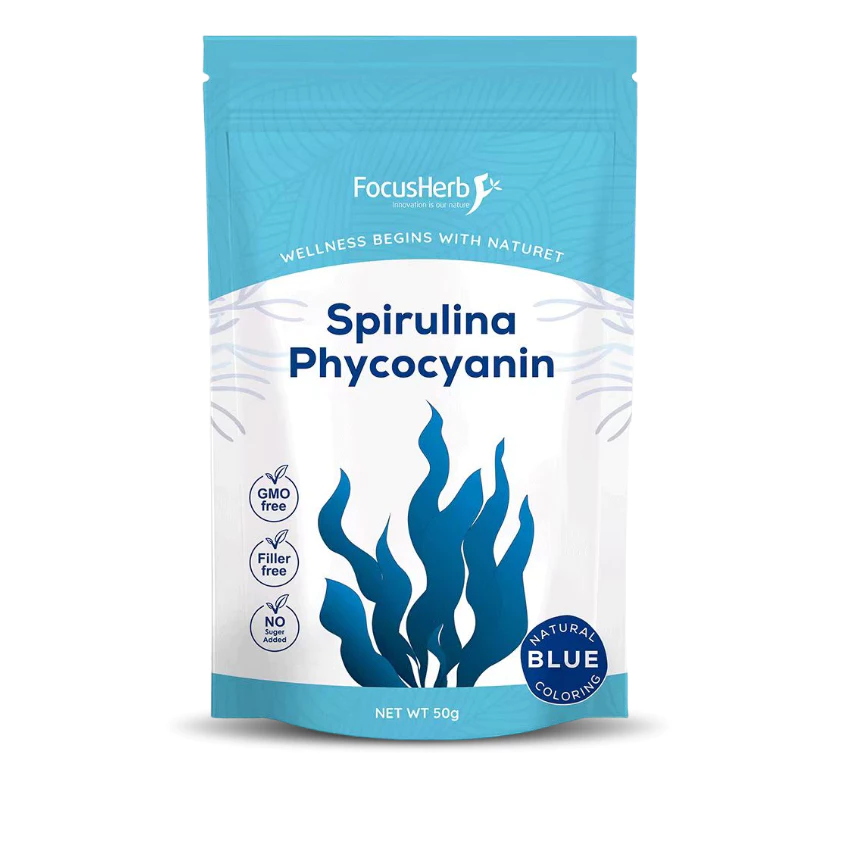 ผงสาหร่ายสไปรูลิน่าสีฟ้า 50g/200g ( Blue Spirulina Powder ) วัตถุดิบ 100%