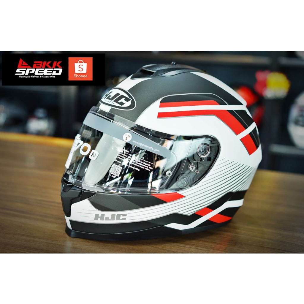 HJC C70n Belis MC1 สีแดงขาว มาใหม่ แว่น 2 ชั้น ECE R22-06