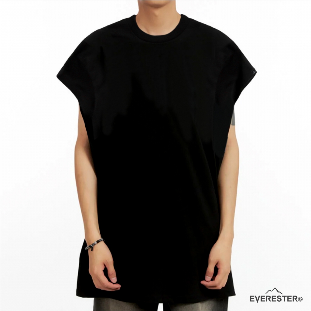 9.9 SALE เสื้อยืด คอฟิต – แขนปีกนก เสื้อผู้ชาย Oversize สีดำ ขาว ONF