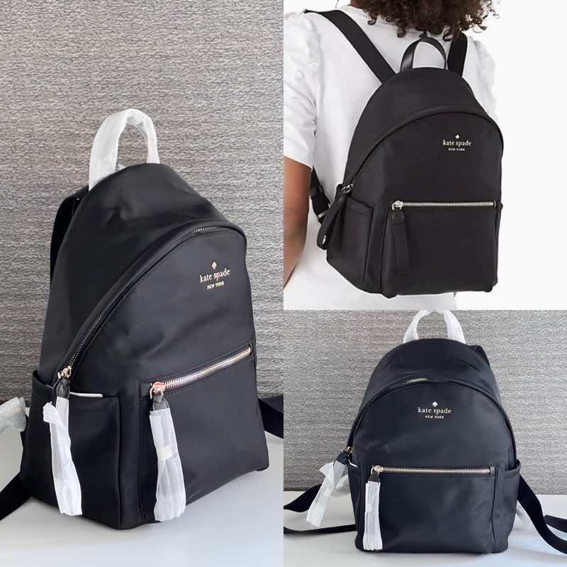 คป 🎀(สด-ผ่อน) เป้กลาง KC522 แคท สเปด / SP♠️DE KC522 Chelsea Medium Nylon Backpack