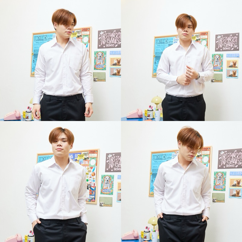 เสื้อนักศึกษาชาย แขนยาว  แบบถูกระเบียบ ใส่เข้าสอบได้ ใส่ติดต่องานราชการ ราคา ถูกที่สุด ดีลบีเคเค รูปภาพหลัก