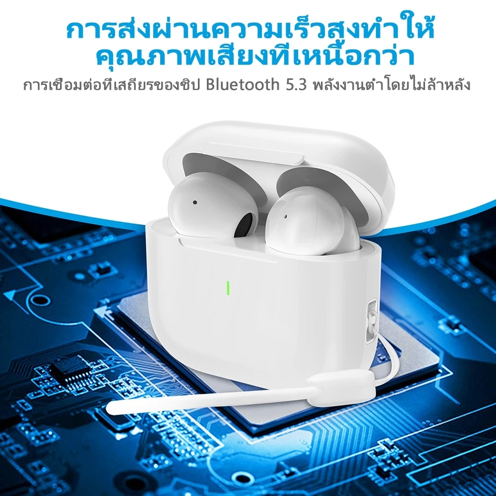 GOOJODOQ J201 หูฟังบลูทูธ หูฟัง Bluetooth 5.3 Ipx5 ไมโครโฟนในตัว A6 Pro หูฟังไร้สาย สมาร์ททัช Type C thumbnail 3