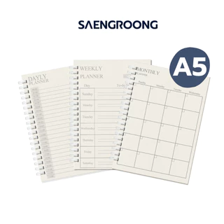 Saengroong สมุดสันห่วง สมุดแพลนเนอร์ Daily Weekly Monthly สมุดPlanner ขนาด A5 เนื้อถนอมสายตา / เล่ม