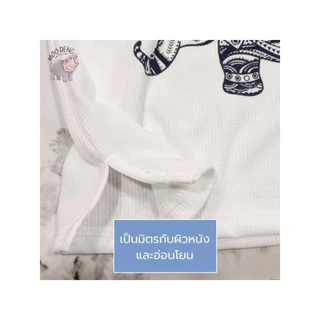 Moodeng baby ชุดช้างเด็ก ชุดโปโลช้างเด็กเนื้อผ้าสปันเลือกสีได้ทางร้าน ชุดเซ็ทช้าง (กางเกงขายาว+เสื้อแขนสั้น)