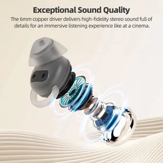 GOOJODOQ J231 หูฟังไร้สาย หูฟัง Bluetooth 5.3 หูฟังสำหรับการนอน การลดเสียงรบกวน หูฟังบลูทูธ