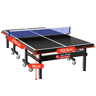 BG Table Tennis โต๊ะปิงปองมีล้อ รุ่น 5006 Plus มาตรฐานแข่งขัน พับเก็บง่าย หนา 25 mm. สีดำสวย ทนทาน