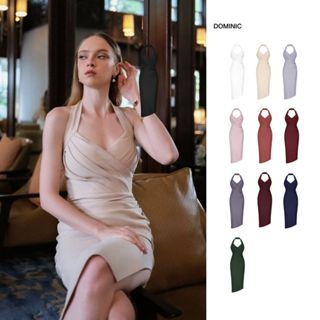 PETCHPLOY - Dominic Dress เดรสยาวคล้องคอ จับจีบเพิ่มวอลุ่มตร…