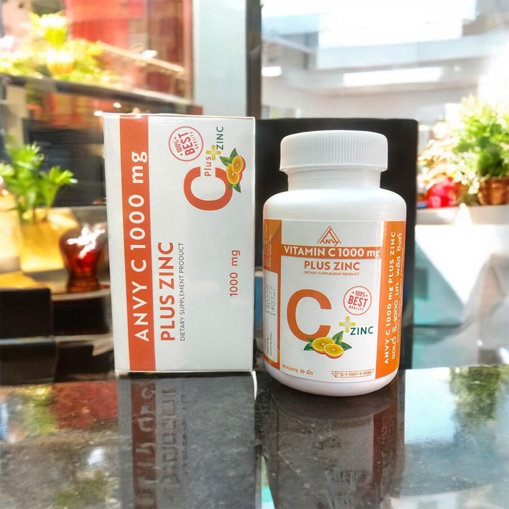 Anvy Vitamin C1000 mg. Plus Zing แอนวี่ วิตามินซี1000มิลลิกรัม พลัสซิงค์ 30 เม็ด