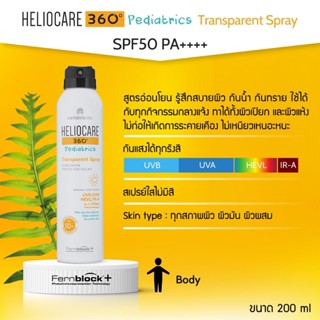 HELIOCARE 360º Pediatrics Transparent Spray SPF 50+เฮลิโอแคร…