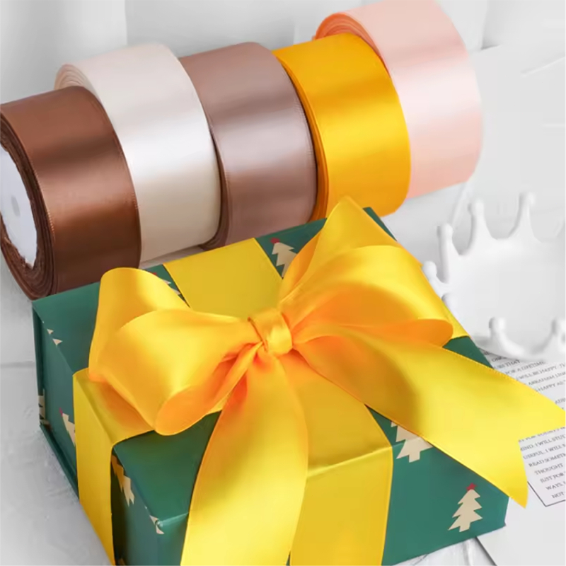 ริบบิ้นผ้าซาติน ด้านเดียว กว้าง 4 ซม. (22 เมตร/ม้วน) แฮนด์เมดDIY ริบบินผ้าซาติน ริบบิ้นห่อของขวัญ - รูปที่ 7