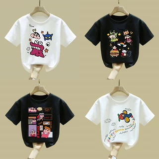 เสื้อยืดเด็ก ลายการ์ตูน ผ้าคอตตอนผสม นิ่มใส่สบาย ไม่ร้อน ES.SHOP28