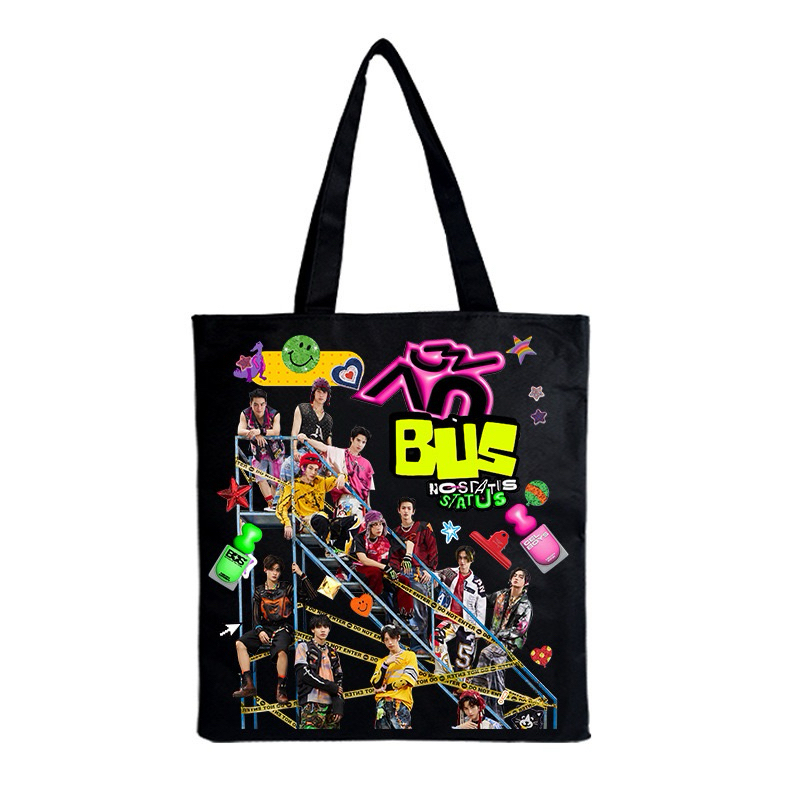 กระเป๋าผ้า วง BUS ขนาด 34*37 สินค้าพร้อมส่งจากในไทย  ( ส่งแบบสุ่มลายนะคะ)