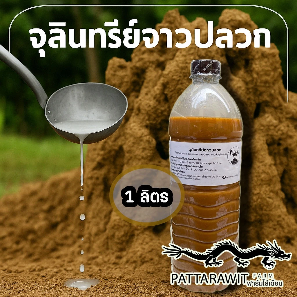 (ส่งฟรีทักแชท)จุลินทรีย์จาวปลวก ขนาด1ลิตร ป้องกันรากเน่ารากขาว รากปม ระบบราก ช่วยย่อยสลายกองปุ๋ยวัตถุอินทรีย์