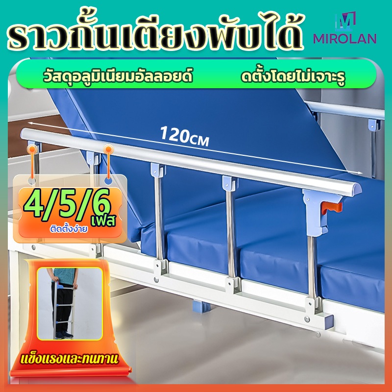 MIROLAN และเหมาะกับเตียงหลายแบบ ราวกั้นเตียงพับได้ ที่กั้นเตียงผู้สูงอายุกั้น กันตก กั้นเตียง ราวกั้นเตียงผู้สูงอายุ