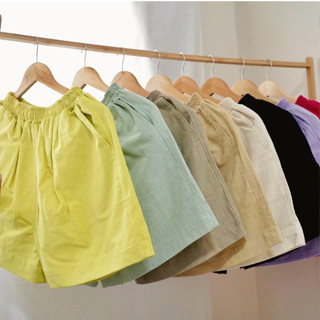 ꜱɪʀɪᴘʜᴀꜰᴀɪ : กางเกงขาสั้น ยางยืดรอบเอว ผ้าฝ้ายฟอกนุ่ม กระเป๋…