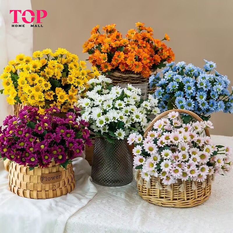 ดอกเดซี่ปลอม ช่อดอกไม้ ดอกไม้ปลอม แต่งห้องถ่ายรูปสวยงาม