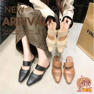 Anna shop รองเท้าแฟชั่น ปลายแหลม รองเท้าสวม เรียบหรู แฟชั่นผู้หญิง สไตล์เกาลี T329