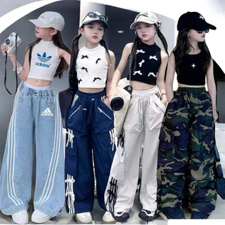 งานป้ายแฟชั่นเด็กผู้หญิง ชุดเข้าเซท 2 ชิ้น เสื้อ กางเกง งานป้ายผ้าดี