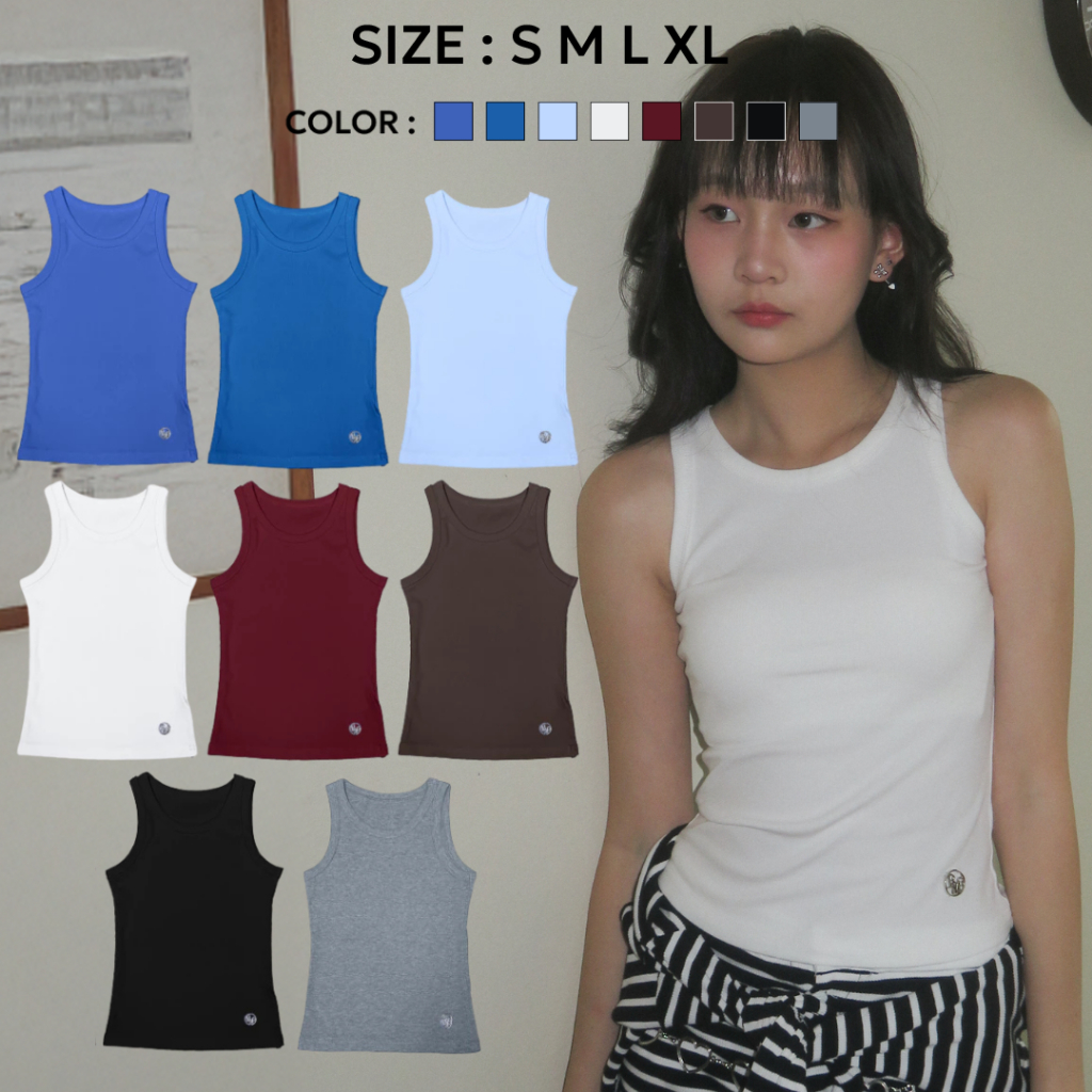 Bemingtop890(S-XL)-BASIC FLEX TANK เสื้อกล้ามเนื้อผ้านุ่ม ยืดหยุ่น ใส่สบาย