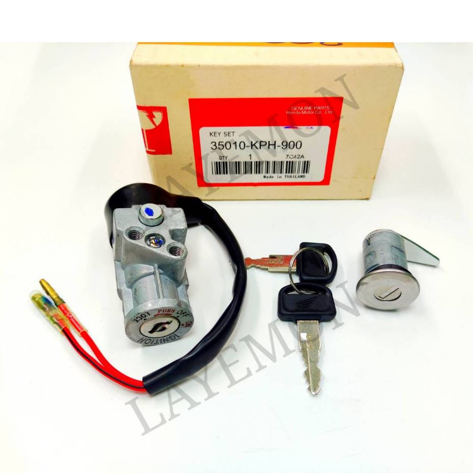 สวิทช์กุญแจ สวิชกุญแจ ดอกกุญแจ ตัวเปิดเบาะ เบ้ากลม สวยตรงปก Honda wave125เอส เวฟ125อาร์ 125หัวเถิก OLD