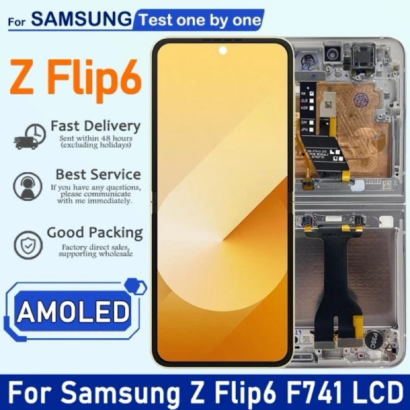 LCD สําหรับ Samsung Z Flip6 5G จอแสดงผล LCD หน้าจอสัมผัสสําหรับ Z Flip 6 5G SM-F741 SM-F741B ซ่อม